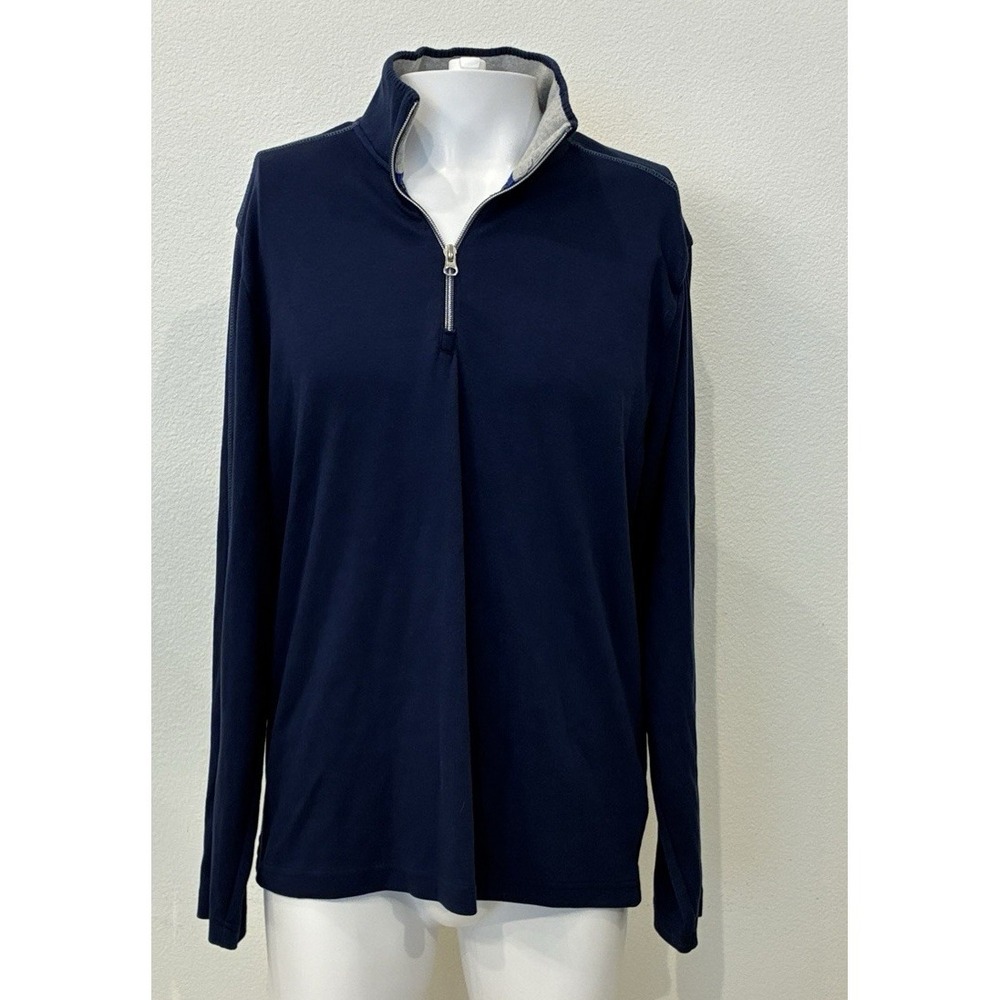 Robert Graham Blue Quarter Zip Pullover Mens Size XL Long Sleeve‎ Classic Casual